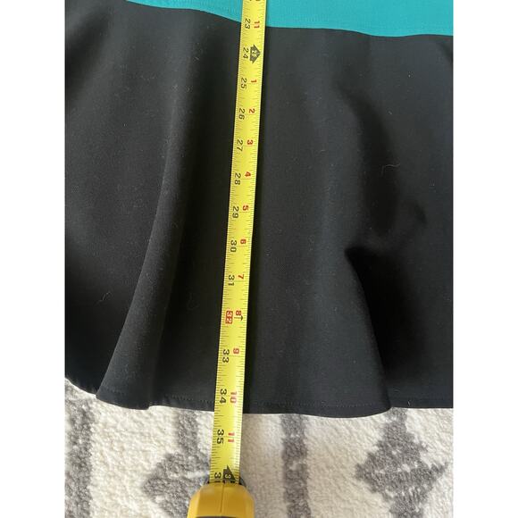 ANN TAYLOR LOFT Colorblock Drop Waist Sleeveless Flounce Mini Dress Sz 6 MOD - Picture 9 of 9